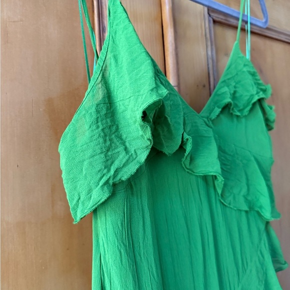 Mango Green ruffled Asymmetrical Dress - Picture 4 of 10